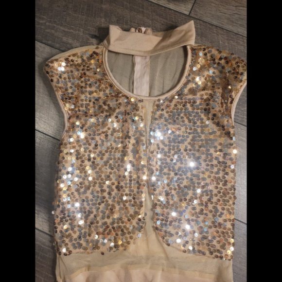 Kelle Teen Gold and Silver Dance Leotard